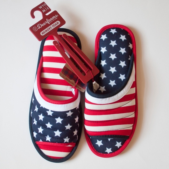 dearfoams Shoes - Stars & Stripes Dearfoam Memory Foam Slippers
